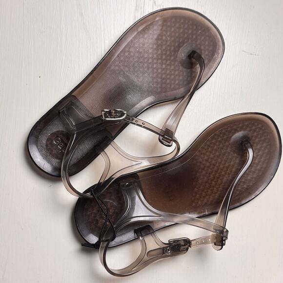 Old Navy Ankle Strap Transparent Brown Jelly Sandals Sz 7 NWOT - Picture 2 of 7